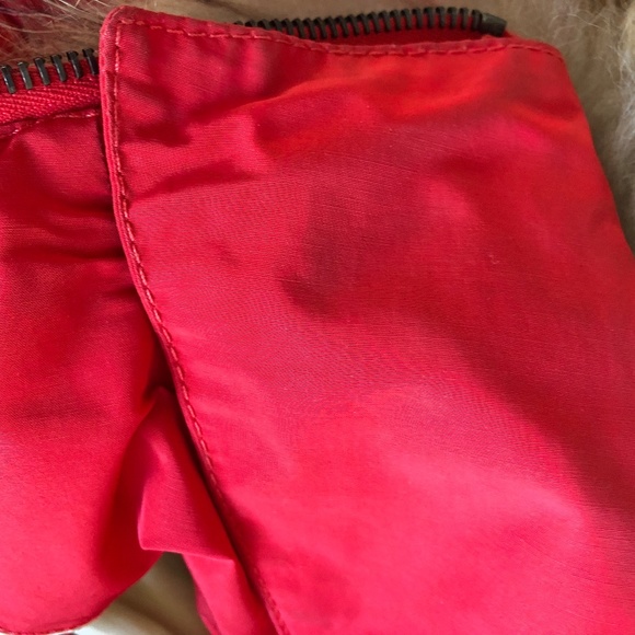 POST CARD Luxury Red Quilted Jacket with Removable Fur Collar - Sz 8 - Picture 15 of 16